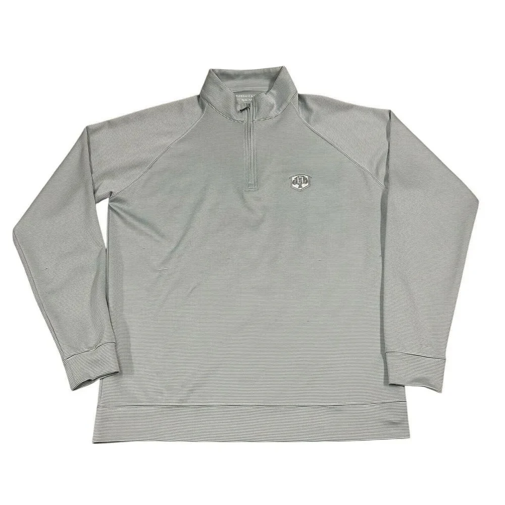 Holderness & Bourne Men’s Gray Striped Quarter-Zip Pullover
